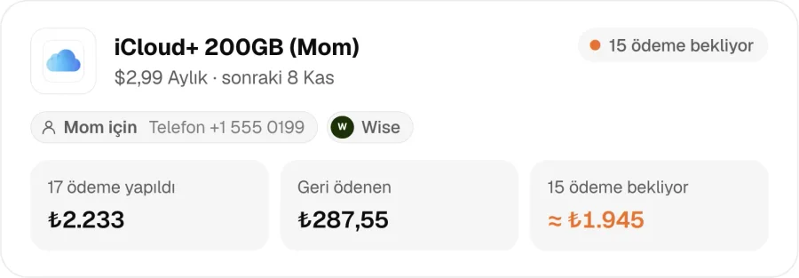Başkası adına ödemeler: ödenen, tahsil edilen ve alacak